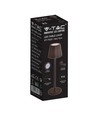 V-Tac opladelig bordlampe, trådløs - Corten, IP54 udendørs bordlampe, touch dæmpbar, model mini