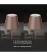 V-Tac opladelig bordlampe, trådløs - Cortenfarvet, IP54 udendørs bordlampe, touch dæmpbar, model mini