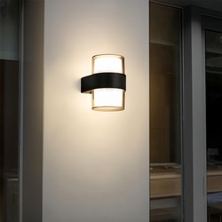 Væglamper Sort op/ned LED væglampe - 9W, rund, IP65 udendørs, 230V, inkl. lyskilde