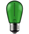 E27 1W LED kronepære i grøn med kultråd