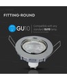 MR16 eller GU10 Downlight kit - Uden lyskilde, Krom, Hul: Ø7,4 cm, Mål: Ø8,2 cm