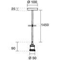 Lampefatning & roset, Designer - Bronze, 150cm ledning, E27