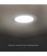 6W Ø12cm LED indbygningspanel - Hul: Ø11 cm, Mål: Ø12 cm