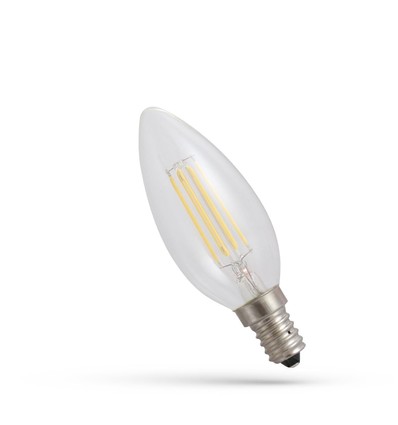 E14 4W LED pære - C35, Kultråd, ekstra varm hvid, 1800K