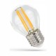 E27 1W LED kronepære - G45, Kultråd, ekstra varm hvid, 1800K