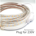 Outlet: 5 m. vandtæt LED strip (Type Z) - 230V, IP67, 120 LED/m, 9W/m, 1200 lumen/m