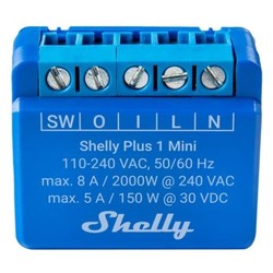 Shelly Shelly Plus 1 Mini - WiFI relæ med potentialfrit kontaktsæt (230VAC)