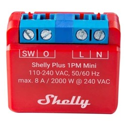 LED pærer og spots Shelly Plus 1PM Mini - WiFI relæ med effektmåling (230VAC)