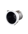 11W Ø8,4cm indbygningsspot dæmpbar RA92 - Hul: Ø7,5 cm, Mål: Ø8,4 cm, Sort reflektor, hvid kant