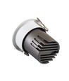 11W Ø8,4cm indbygningsspot dæmpbar RA92 - Hul: Ø7,5 cm, Mål: Ø8,4 cm, Sort reflektor, hvid kant