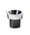 11W Ø8,4cm indbygningsspot dæmpbar RA92 - Hul: Ø7,5 cm, Mål: Ø8,4 cm, Sort reflektor, hvid kant