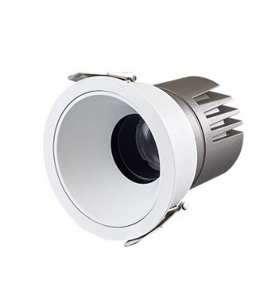 11W Ø8,4cm indbygningsspot dæmpbar RA92 - Hul: Ø7,5 cm, Mål: Ø8,4 cm, Hvid kant