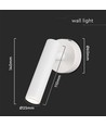 2W Vægmonteret hotel spot - IP20, RA80, 38°, hvid
