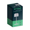 Outlet: V-Tac opladelig CCT bordlampe - Hvid, IP54, touch dæmpbar, model mini