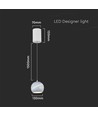 LED lampe - Ø12cm, Hvid, flot loftlampe, inkl. ophæng