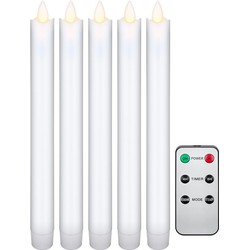 Lamper 5-pak hvide LED stearinlys inkl. fjernbetjening - Batteri