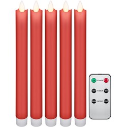 Lamper 5-pak røde LED stearinlys inkl. fjernbetjening - Batteri