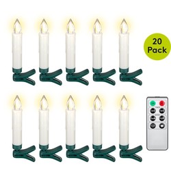 Julelys 20-pak LED julelys inkl. fjernbetjening - Batteri, timerfunktion, trådløs