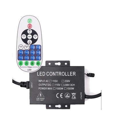 RF trådløs timer+dæmper med fjernbetjening - Inkl. endeprop, til 230V (Type X-2), memory funktion, maks. 80 m