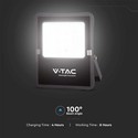 V-Tac 20W Solcelle projektør LED - Sort, inkl. solcelle, fjernbetjening, IP65