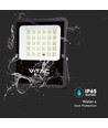 20W Solcelle projektør LED - IP65, Sort, inkl. solcelle, fjernbetjening