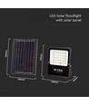 20W Solcelle projektør LED - IP65, Sort, inkl. solcelle, fjernbetjening
