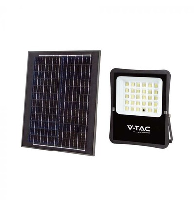 20W Solcelle projektør LED - IP65, Sort, inkl. solcelle, fjernbetjening