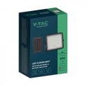 V-Tac 6W Solcelle projektør LED - Sort, inkl. solcelle, fjernbetjening, indbygget batteri, IP65