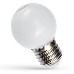 Elmateriel Spectrum 1W LED dekorationspære - Hvid, G45, E27