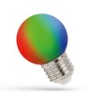 E27 1W RGB LED kronepære - G45, 260 grader, farveskiftende, dekorationspære