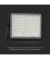 15W Solcelle projektør LED - IP65, Sort, inkl. solcelle, fjernbetjening, indbygget batteri