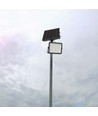 15W Solcelle projektør LED - IP65, Sort, inkl. solcelle, fjernbetjening, indbygget batteri