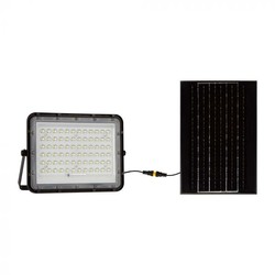 Solcellelamper V-Tac 15W Solcelle projektør LED - Sort, inkl. solcelle, fjernbetjening, indbygget batteri, IP65