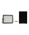 15W Solcelle projektør LED - IP65, Sort, inkl. solcelle, fjernbetjening, indbygget batteri