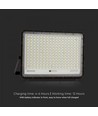 30W Solcelle projektør LED - IP65, Sort, inkl. solcelle, fjernbetjening, indbygget batteri