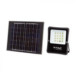 Lamper V-Tac 100W Solcelle projektør LED - Sort, inkl. solcelle, fjernbetjening, IP65