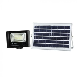 Solcelle projektører V-Tac 12W Solcelle projektør LED - Sort, inkl. solcelle, fjernbetjening, IP65