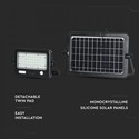 V-Tac 10W LED Solcelle projektør - Sort, inkl. solcelle, sensor, IP65