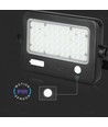 10W LED Solcelle projektør - IP65, Sort, inkl. solcelle, sensor