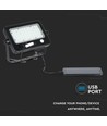 10W LED Solcelle projektør - IP65, Sort, inkl. solcelle, sensor