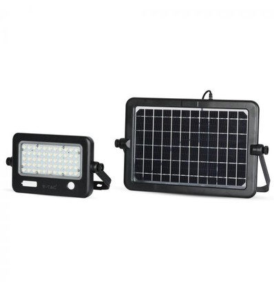 10W LED Solcelle projektør - IP65, Sort, inkl. solcelle, sensor