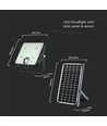 30W Solcelle projektør LED - IP65, Sort, inkl. solcelle, fjernbetjening, indbygget batteri