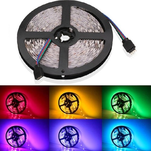 5m 4,8W/m RGB stænktæt LED strip - 12V DC, IP65, 30 LED pr. meter