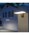15W Solcelle væglampe LED - IP65, sort, sensor