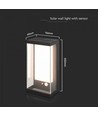 1W Solcelle væglampe LED - IP54, sort, sensor