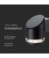 1W Væglampe LED - IP54, rund, sort, solcelle