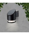 1W Væglampe LED - IP54, rund, sort, solcelle