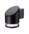1W Væglampe LED - IP54, rund, sort, solcelle