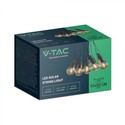 V-Tac Solcelle lyskæde med 10 stk. 0.5W pærer - 12 meter, fjernbetjening, IP44, inkl. lyskilde