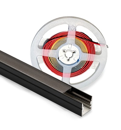 120cm Lys til akustikpanel, sort - Komplet sæt med aluprofil og COB LED strip